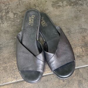 Franco Sarto Black Leather Mules
